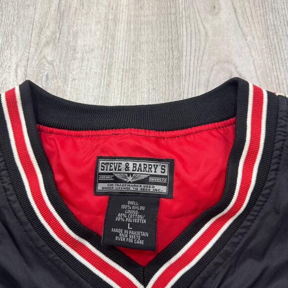 Vintage Chevrolet Racing Windbreaker Jacket Men's Large Black Red y2k Chevy - Picture 4 of 8